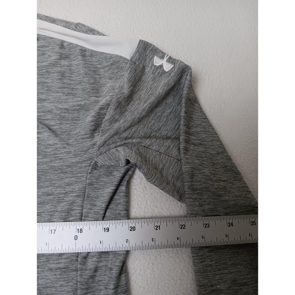 Under Armour Womens Medium M Heather Gray 1/4 Zip Loose Athletic Pullover Top - Picture 4 of 7